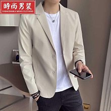 韓版修身西裝 時尚休閒小西裝 青少年西裝 港風夏季文藝青年男士休閑單西裝 帥氣薄款七分短袖小外套  露-潮男服飾 歷史價格詳細信息