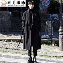 熱款 日系風衣男長款加厚毛呢大衣三件式潮牌寬鬆毛呢外套休閒搭配一套-时尚男装 歷史價格詳細信息