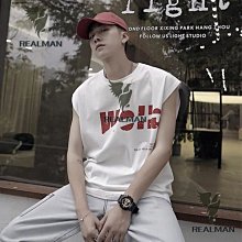 大匯倉〓男士背心夏季潮牌純色寬鬆運動休閒百搭港風無袖坎肩T恤男  t恤背心加絨長袖襯衫夾克衛衣防寒外套 歷史價格詳細信息