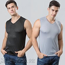 大匯倉『【冰感網孔】夏季男士冰絲網眼背心圓領窄肩寬肩孔高彈』T恤/短袖/襯衫/短T/圓領V領/馬甲/背心/PLOL衫 歷史價格詳細信息