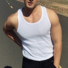 下殺-男士背心 夏季背心 全棉背心 夏季美式街頭重磅棉粗螺紋背心男修身運動健身無袖運動厚羅紋2x2 歷史價格詳細信息
