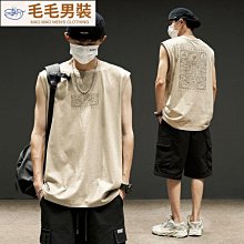美式復古背心男夏大碼300斤字母印花沙灘背心運動無袖上衣ins潮牌-潮流e線 歷史價格詳細信息
