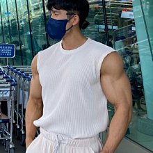 夏季針織健身男工字背心緊身直條紋時尚男士訓練無袖背心男款 歷史價格詳細信息
