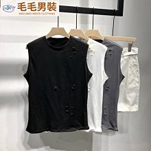 男士背心新款夏季純色無袖T恤潮流坎肩寬松時尚  A 歷史價格詳細信息