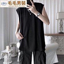 背心男士夏季純棉寬松大碼無袖t恤男裝潮牌韓版個性運動坎肩上衣-毛毛男裝 歷史價格詳細信息