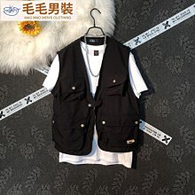 多袋工裝馬甲男 3色M-3XL 純棉馬甲背心 潮夏季拼接戰術背心 嘻哈高街機能風無袖外套-毛毛男裝 歷史價格詳細信息