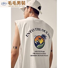 夏季純棉背心男馬甲無袖t恤外穿潮寬松全棉籃球運動坎肩學生汗衫-毛毛男裝 歷史價格詳細信息