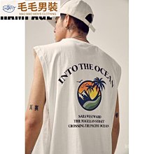 背心男 夏夏季印花背心 無袖背心 寬鬆大尺碼運動體恤潮 歐美潮流上衣t恤 無袖ins潮牌  滿599免運 歷史價格詳細信息