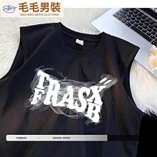 純棉背心男夏季運動坎肩300斤大碼胖子衣服潮牌寬松寬肩無袖t恤潮-毛毛男裝 歷史價格詳細信息