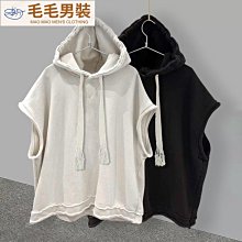 純色連帽無袖t恤男夏季潮牌ins韓版潮流百搭帥氣坎肩背心休閑寬松  新-毛毛男裝 歷史價格詳細信息