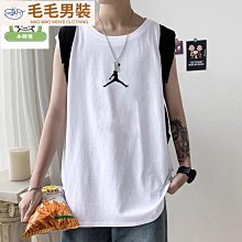 港風背心男 棉質圆领纯色外穿无袖坎肩 情侶款潮流素t 休閒百搭寬鬆無袖t恤男 舒適透氣吸汗運動背心 大尺碼背心-勁霸服飾 歷史價格詳細信息