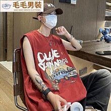 無袖t恤男 夏季純棉彈力寬肩運動加肥大碼寬松胖子肥佬坎袖衫背心-毛毛男裝 歷史價格詳細信息
