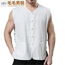 唐裝男中老年背心套裝夏季男裝爸爸裝老年人夏裝馬甲爺爺漢服衣服-毛毛男裝 歷史價格詳細信息