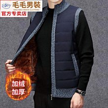 【背心外套】秋冬季中老年馬甲男加絨加厚大碼羽絨棉馬夾潮流短款立領坎肩背心 歷史價格詳細信息