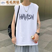 男士T恤夏季ins背心男學生寬松日系潮牌坎肩無袖t恤健身籃球衣服-毛毛男裝 歷史價格詳細信息