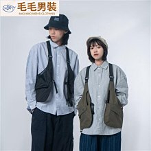 日系古著工裝馬甲 V領無袖開衫  多口袋馬甲 工裝外套 男休閒坎肩 美式無袖外套 街頭背心外套【逆主流】 歷史價格詳細信息