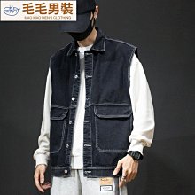 男士牛仔馬甲 休閑工裝馬甲 春夏季新款 連帽 寬松 無袖 坎肩 歷史價格詳細信息
