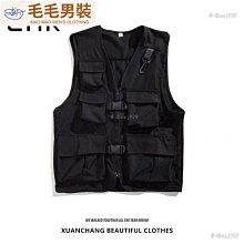 多袋工裝馬甲男 3色M-3XL 純棉馬甲背心 潮夏季拼接戰術背心 嘻哈高街機能風無袖外套-毛毛男裝 歷史價格詳細信息