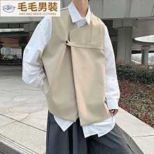 機能風西裝馬甲男士夏季工裝不對稱外搭坎肩背心潮流寬松無袖t恤機能背心-雅怡尚品 歷史價格詳細信息