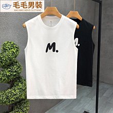 背心 運動 男 簡約百搭背心男士夏季外穿運動健身重/磅無袖T恤男坎肩汗衫xrv满599免運 歷史價格詳細信息