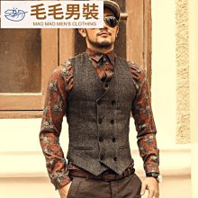 男士休閑 西裝馬甲 修身英倫復古雙排扣馬夾男 背心 坎肩 背心外套 歷史價格詳細信息