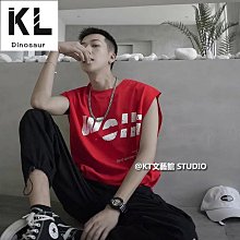 男士背心 字母背心 學生無袖T恤男 潮牌坎肩汗背心男 韓版寬松運動上衣 無袖t恤 港風chic個性上衣 跑步背心-勁霸服飾 歷史價格詳細信息