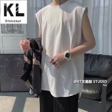 背心無袖T恤 潮牌背心 坎肩汗背心男 韓版寬松背心 運動無袖t恤男 港風chic個性上衣 跑步T XLC25-MINTS名仕男裝 歷史價格詳細信息