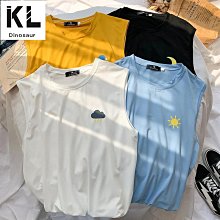 背心無袖T恤 潮牌背心 坎肩汗背心男 韓版寬松背心 運動無袖t恤男 港風chic個性上衣 跑步T XLC25-MINTS名仕男裝 歷史價格詳細信息