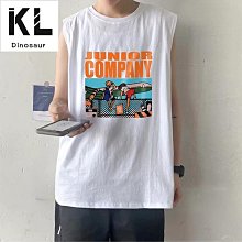 男士背心 字母背心 學生無袖T恤男 潮牌坎肩汗背心男 韓版寬松運動上衣 無袖t恤 港風chic個性上衣 跑步背心-勁霸服飾 歷史價格詳細信息