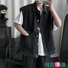 男士牛仔馬甲 休閑工裝馬甲 春夏季新款 連帽 寬松 無袖 坎肩 歷史價格詳細信息