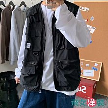 工裝機能風背心馬甲外穿男ins港風外套薄款夏季潮牌嘻哈馬夾外套機能背心-雅怡尚品 歷史價格詳細信息