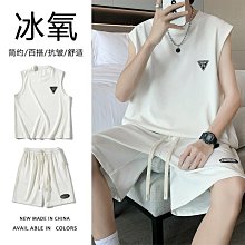 休閑套裝男　夏季男裝套裝 寬鬆套裝　夏季短袖T恤男生套裝潮流港風　男裝一套搭配休閑褲　帥氣兩件套半袖-正正男裝 歷史價格詳細信息