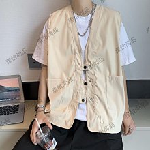 背心馬甲工裝男日系痞帥穿搭設計感戶外機能風寬松休閑連帽外套潮機能背心-雅怡尚品 歷史價格詳細信息