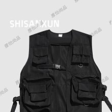 工裝戰術機能背心馬甲 寬鬆運動多口袋無袖坎肩  西裝 開襟 素面 韓版 釣魚戶外薄款潮流坎肩 男薄款潮牌潮流工裝-勁霸服飾 歷史價格詳細信息