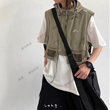 戰術馬甲連帽背心男春秋季日系機能風工裝機車馬甲男款外套斜拉鏈坎肩馬夾 歷史價格詳細信息