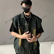 水洗做舊牛仔pants男士春秋季潮牌美式復古寬松休閑直筒男生闊腿pants子 歷史價格詳細信息