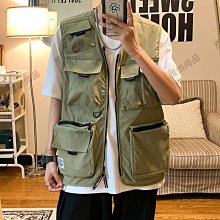 高街暗黑馬甲背心男士潮流夏季無袖學生坎肩機能多口袋工裝馬甲潮機能背心-雅怡尚品 價格比較,價格查詢,歷史價格詳細信息