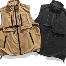 潮牌寬松工裝背心 無袖外套 工裝馬甲 潮流街頭街舞寬松多口袋帥酷馬甲 機能戰術背心 軍綠男女同款 歷史價格詳細信息