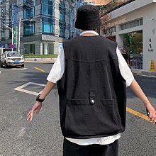 純色工裝機能風美式背心馬甲ins日系原宿風多口袋帥氣潮情侶外套機能背心-雅怡尚品 歷史價格詳細信息