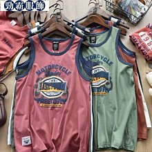 美式背心男夏大碼300斤坎肩寬松復古印花運動健身無袖t恤ins潮牌-毛毛男裝 歷史價格詳細信息