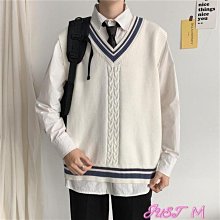 【熱賣精選】針織背心dk制服針織套頭棉V領背心男高中生學院風坎肩無袖jk毛衣馬甲外搭 歷史價格詳細信息