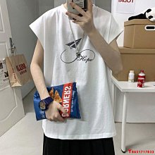 加大碼新款男夏季背心純棉純色外穿籃球運動無袖T恤港風百搭體恤-毛毛男裝 歷史價格詳細信息
