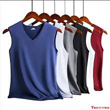 男士v領背心無痕冰絲男士背心夏季休閑運動薄款坎肩無袖汗衫男满599免運 歷史價格詳細信息