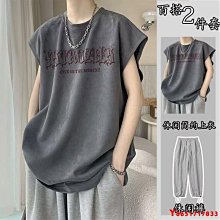 下殺美式無袖T恤男夏季薄款寬松潮流運動背心外穿籃球上衣服坎肩短袖-毛毛男裝 歷史價格詳細信息