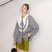 熱銷 長袖襯衫襯衣新款女裝花襯衫女別致襯衫上衣女設計感小眾女裝印花拼接襯衫法式襯衫上衣 可開發票 歷史價格詳細信息