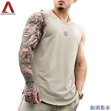 運動休閒背心夏季男士運動背心 寬鬆大開叉 素色無袖t恤 速乾圓領背心 歷史價格詳細信息