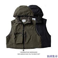 多口袋背心  衝鋒馬甲 多口袋連帽馬甲 男 寬鬆工裝背心 休閒百搭 歷史價格詳細信息