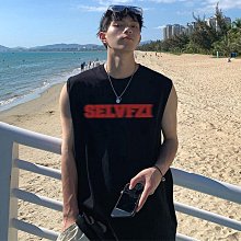 背心無袖T恤 潮牌背心 坎肩汗背心男 韓版寬松背心 運動無袖t恤男 港風chic個性上衣 跑步T（XLC22）-潮流e線 歷史價格詳細信息