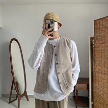 【背心外套】日系咖色工裝棉馬甲男冬季新款潮牌寬松復古加厚機能坎肩背心 歷史價格詳細信息