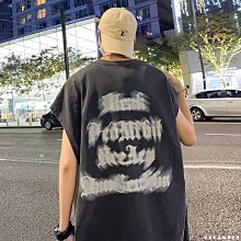 背心男 M5XL 做舊嘻哈印背心 潮牌高街背心 ins美式復古十字架水洗黑色無袖-真男人專賣店 歷史價格詳細信息